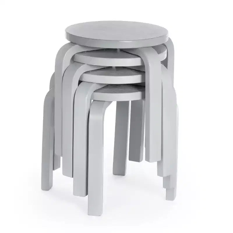 Ensemble Table et Chaises Nordiques Guidecraft pour Enfants : Table d'Activité Ronde en Bois pour Salle de Jeux et Salle de Classe pour Tout-Petits avec 4 Tabourets