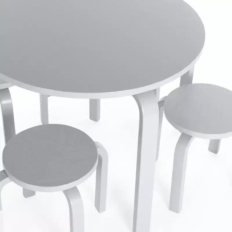 Ensemble Table et Chaises Nordiques Guidecraft pour Enfants : Table d'Activité Ronde en Bois pour Salle de Jeux et Salle de Classe pour Tout-Petits avec 4 Tabourets