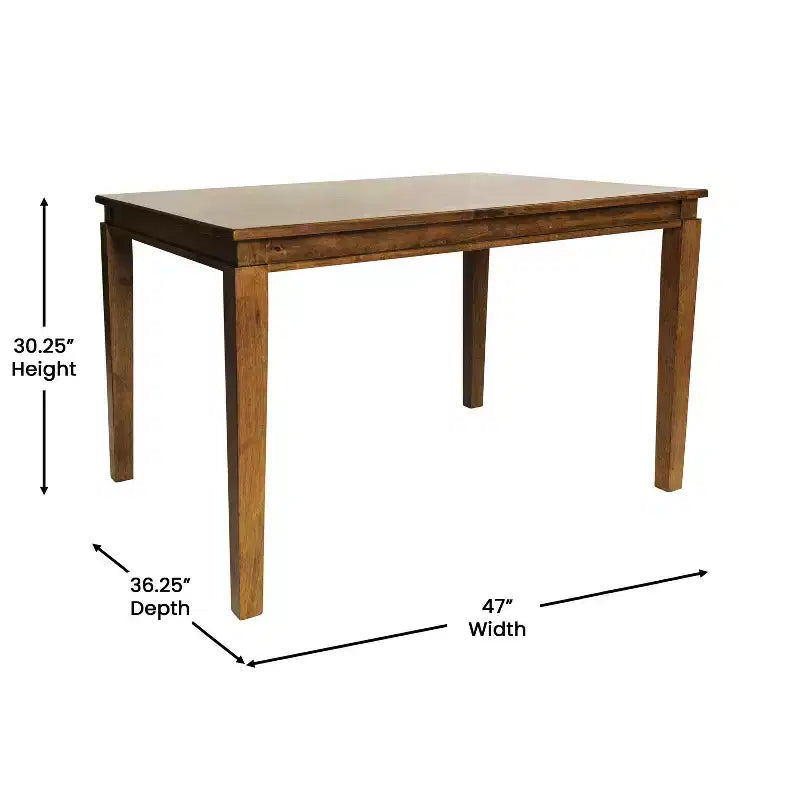 Table à manger en bois avec pieds coniques