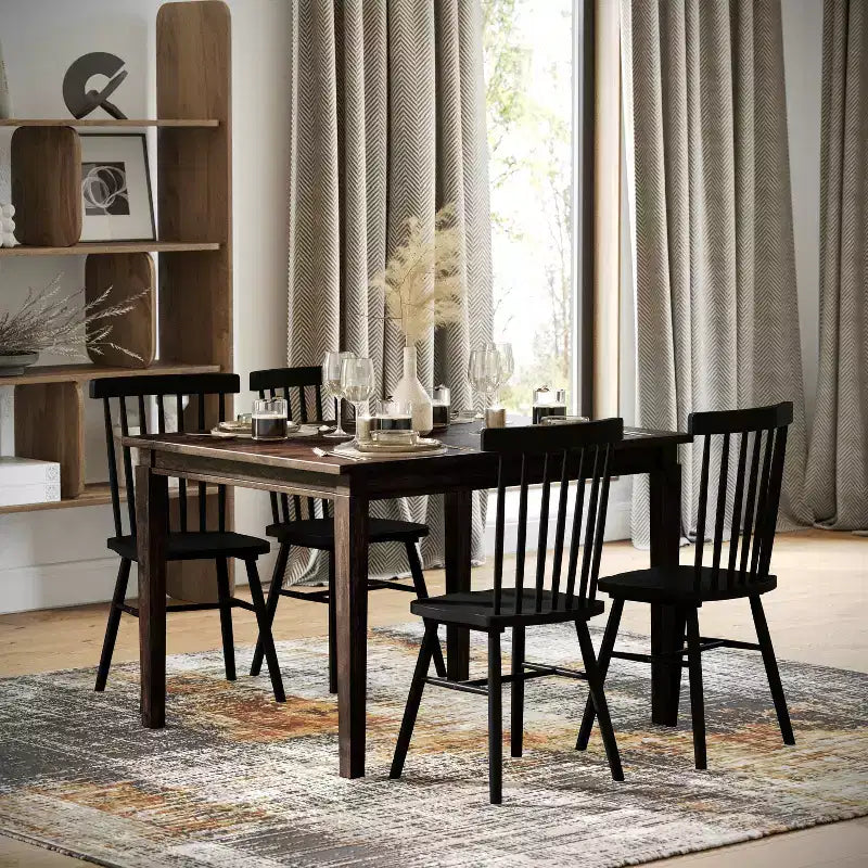 Wooden Dining Table with Tapered Legs