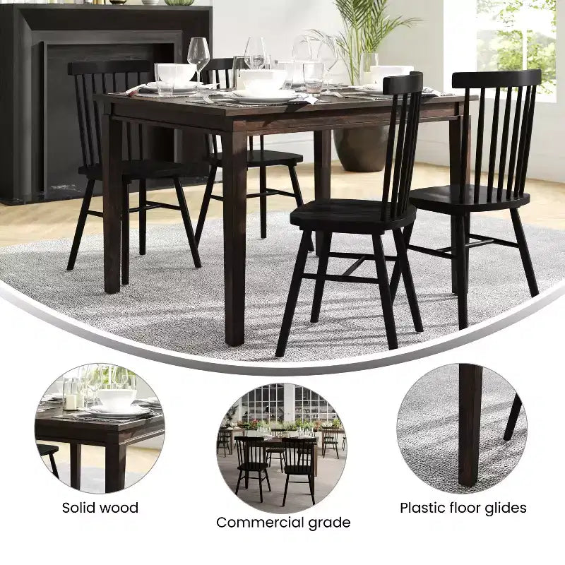 Table à manger en bois avec pieds coniques