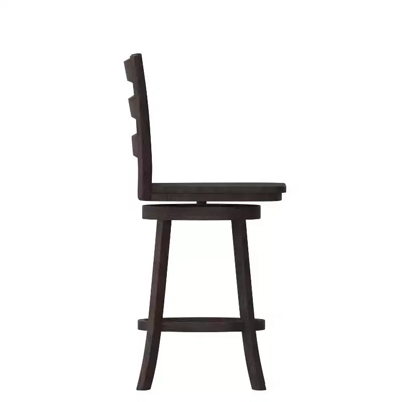 Tabouret de bar classique à dossier échelle et assise en bois