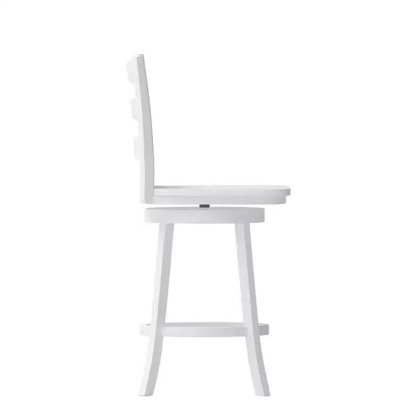 Tabouret de bar classique à dossier échelle et assise en bois