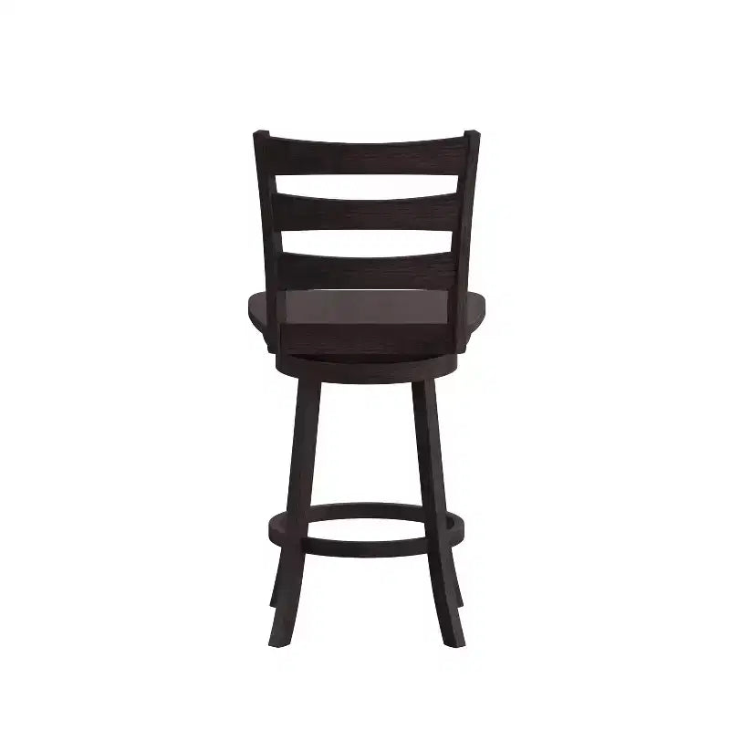 Tabouret de bar classique à dossier échelle et assise en bois