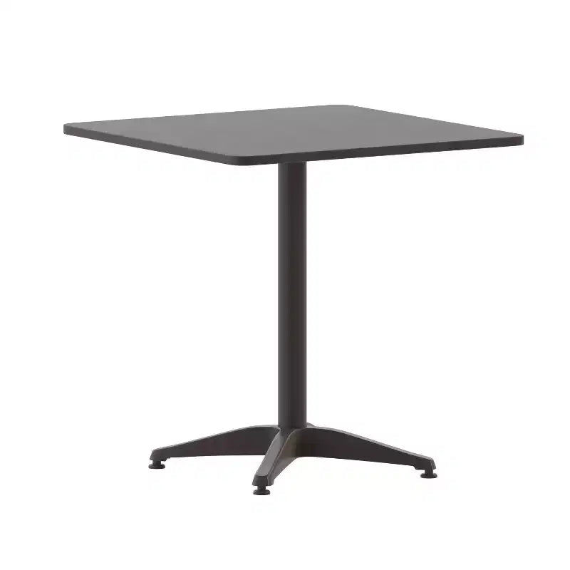 Ensemble table carrée d'intérieur/extérieur en aluminium 27,5'' Emma et Oliver avec 2 chaises à dossier à lattes