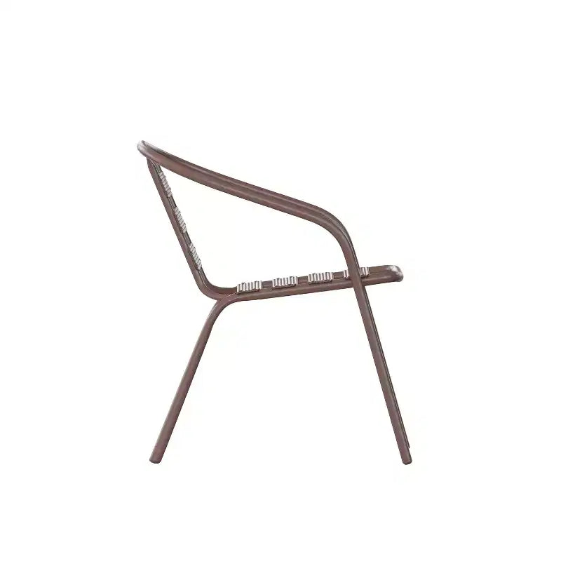 Ensemble table carrée d'intérieur/extérieur en aluminium 27,5'' Emma et Oliver avec 2 chaises à dossier à lattes