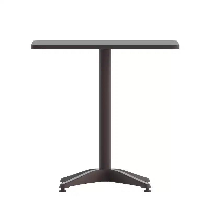 Ensemble table carrée d'intérieur/extérieur en aluminium 27,5'' Emma et Oliver avec 2 chaises à dossier à lattes