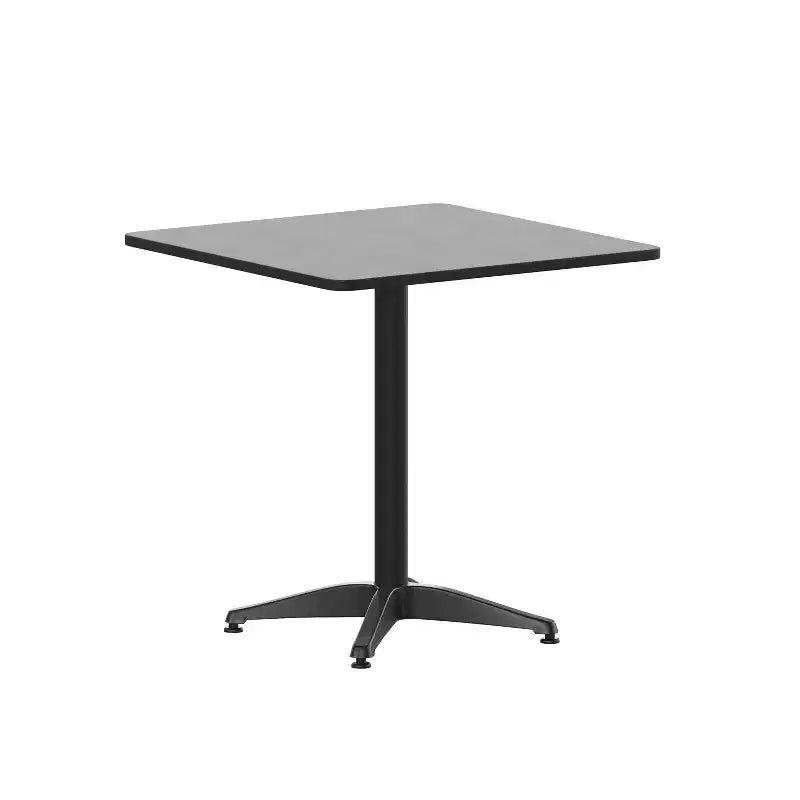 Ensemble table carrée d'intérieur/extérieur en aluminium 27,5'' Emma et Oliver avec 2 chaises à dossier à lattes