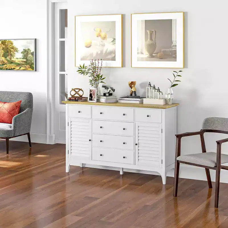 Buffet moderne avec tiroirs, meuble de rangement avec placards, étagères réglables pour salon, cuisine