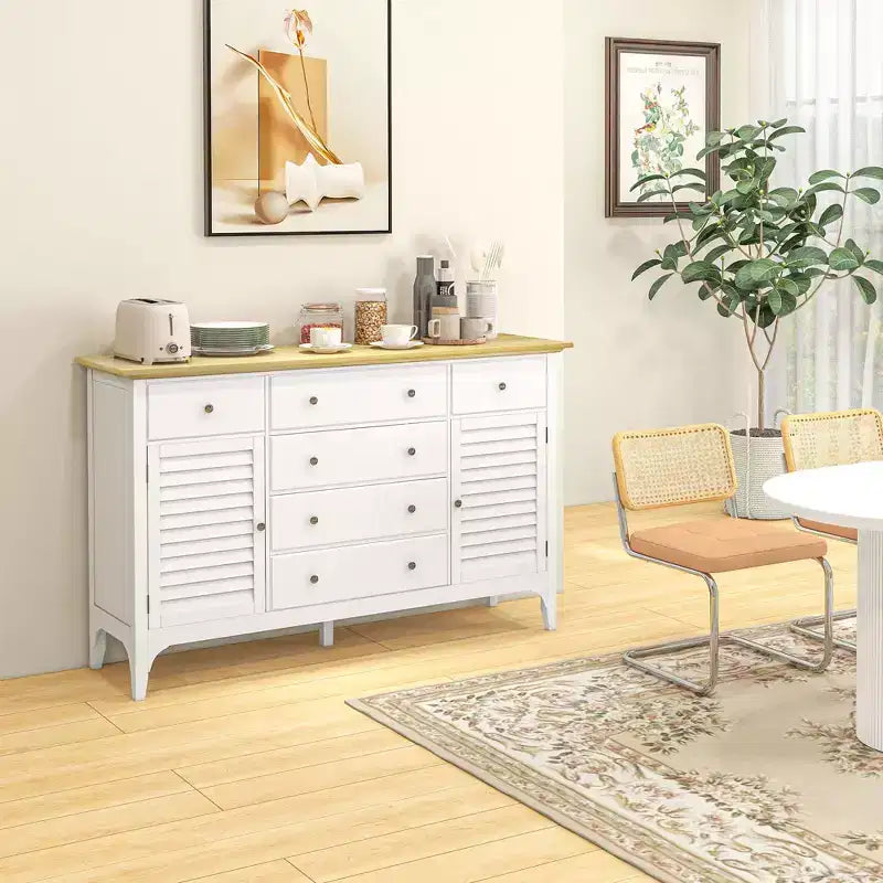 Buffet moderne avec tiroirs, meuble de rangement avec placards, étagères réglables pour salon, cuisine