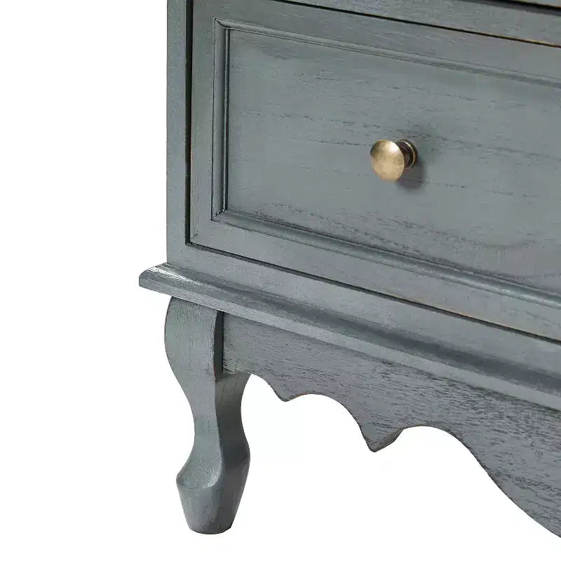 Commode d'appoint traditionnelle en bois massif de 32 po à 3 tiroirs avec station de charge