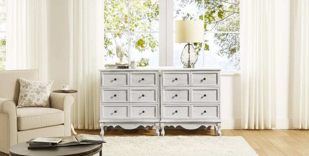 Commode d'appoint traditionnelle en bois massif de 32 po à 3 tiroirs avec station de charge