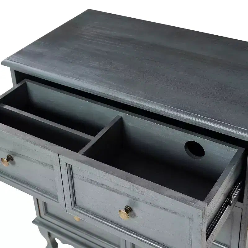 Commode d'appoint traditionnelle en bois massif de 32 po à 3 tiroirs avec station de charge