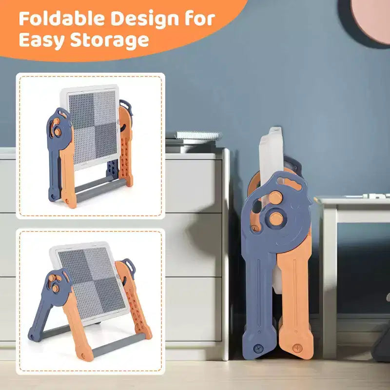 Costway Table et Chaises de Jeu Multi-activités 6-en-1 pour Enfants avec 102 Briques Compatibles