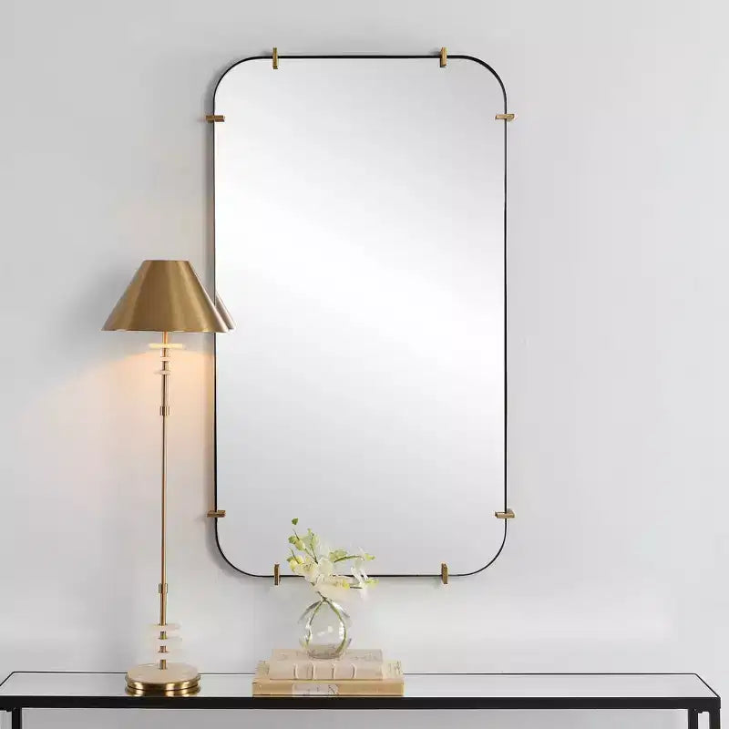 Miroir mural rectangulaire noir 27 1/4 x 47 1/2
