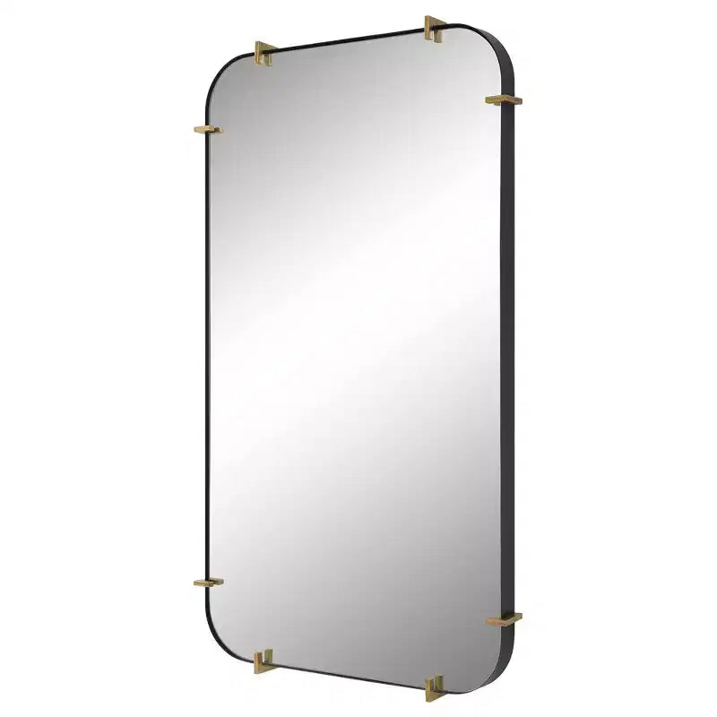 Miroir mural rectangulaire noir 27 1/4 x 47 1/2