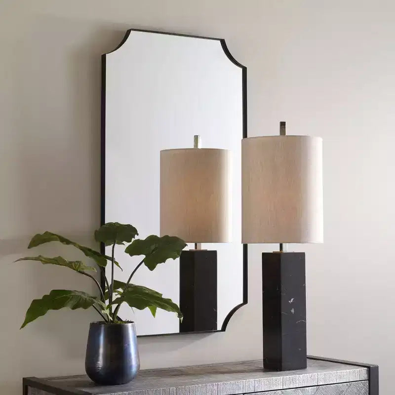 Miroir mural noir satiné 22 1/4 x 40 1/4