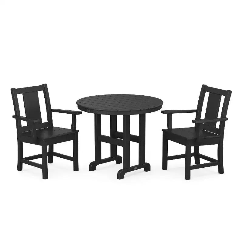 POLYWOOD 3pc Prairie Farmhouse Outdoor Patio Dining Set