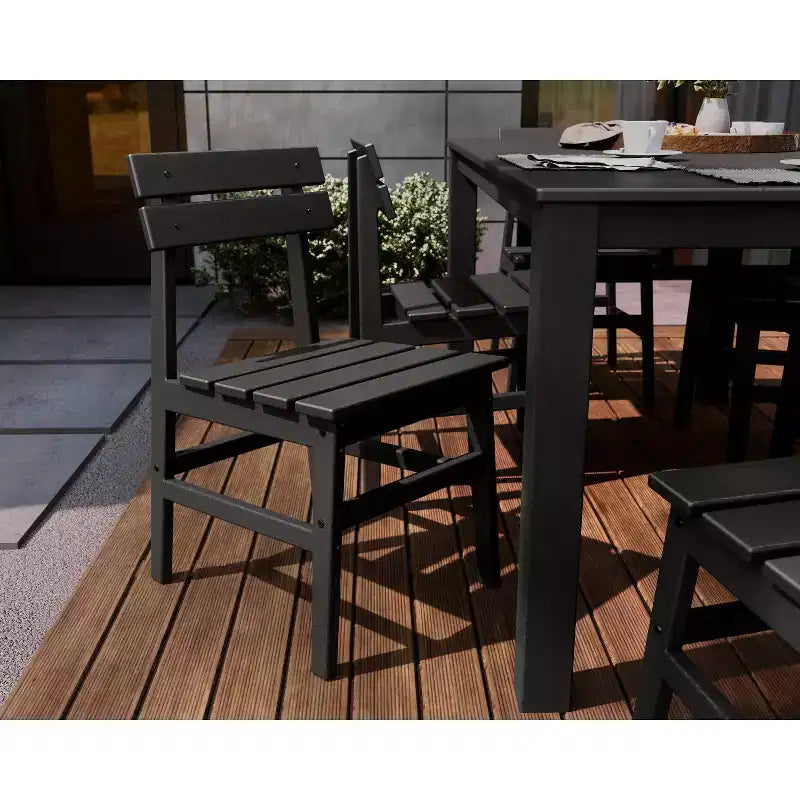 Ensemble de salle à manger d'extérieur 7 pièces POLYWOOD avec chaises Modern Studio Plaza et table Parsons