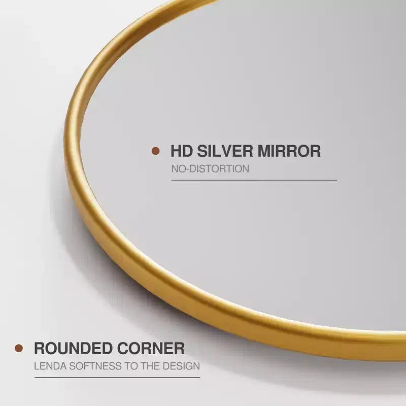Miroir Pivotant de Salle de Bain avec Cadre en Métal Arc Miroir Suspendu