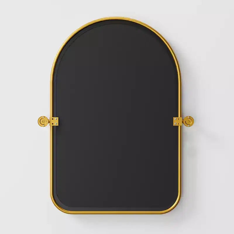 Miroir Pivotant de Salle de Bain avec Cadre en Métal Arc Miroir Suspendu