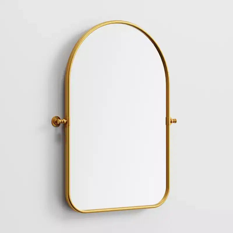 Miroir Pivotant de Salle de Bain avec Cadre en Métal Arc Miroir Suspendu