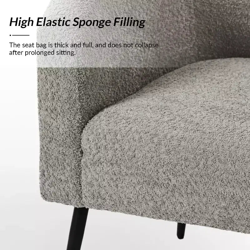 Modern Boucle Armchair with metal leg