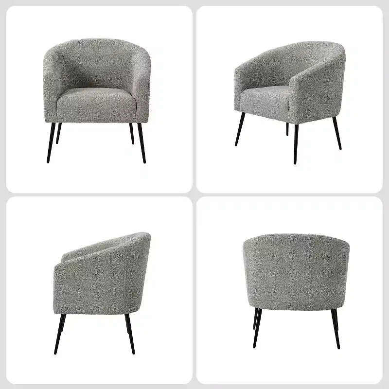 Modern Boucle Armchair with metal leg