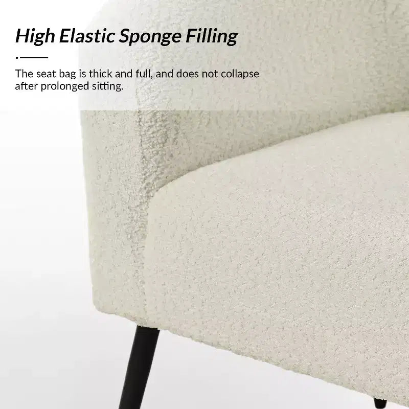 Modern Boucle Armchair with metal leg