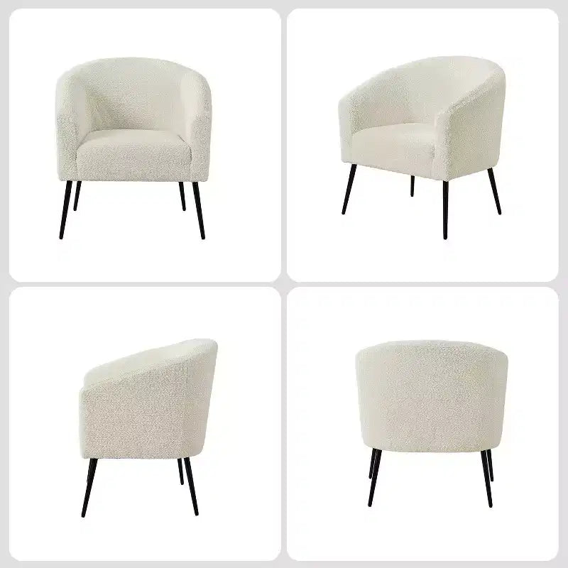 Modern Boucle Armchair with metal leg