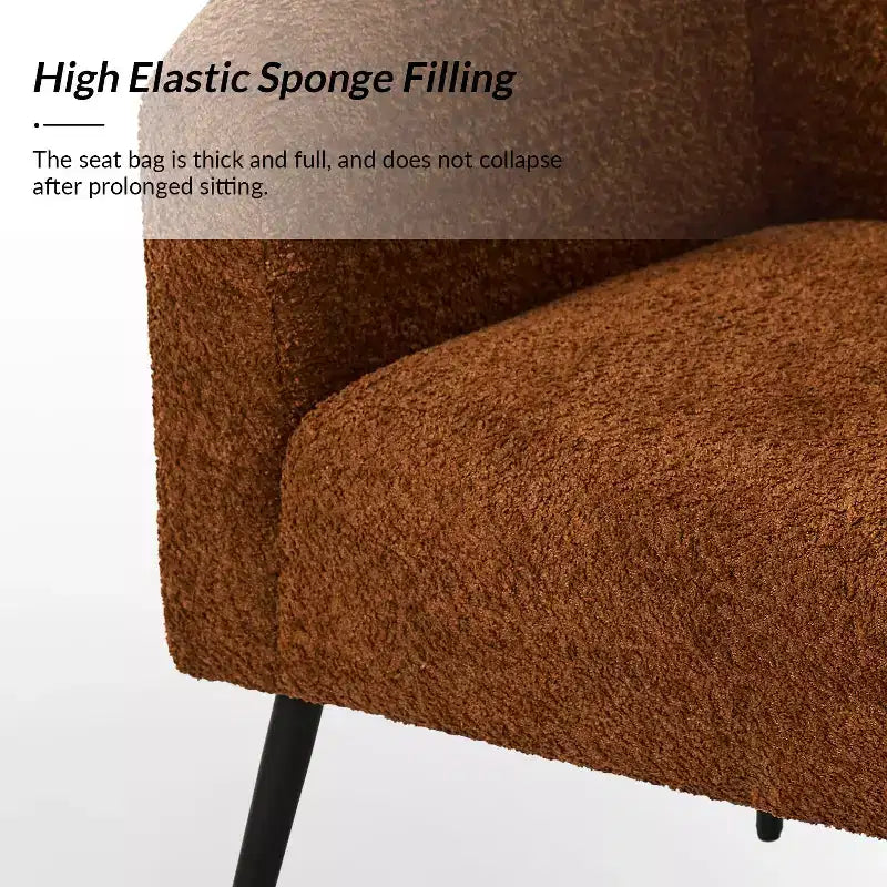 Modern Boucle Armchair with metal leg