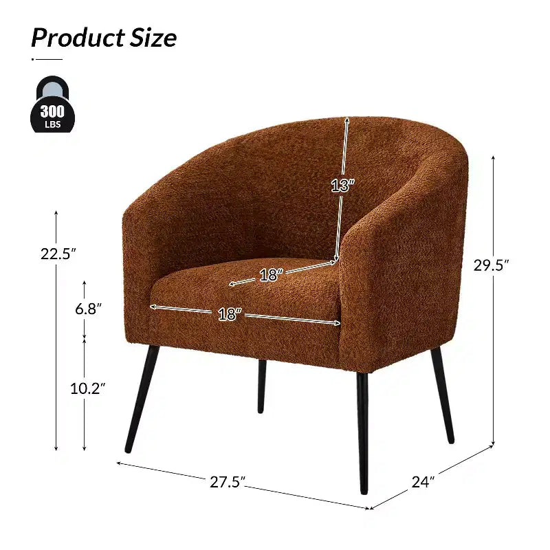 Modern Boucle Armchair with metal leg