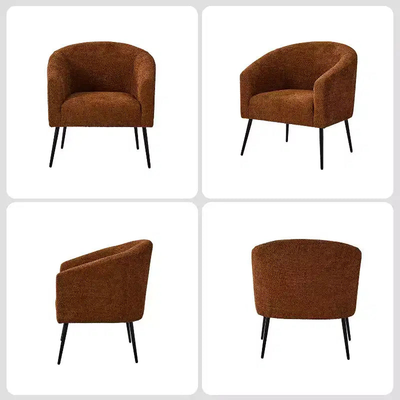 Modern Boucle Armchair with metal leg