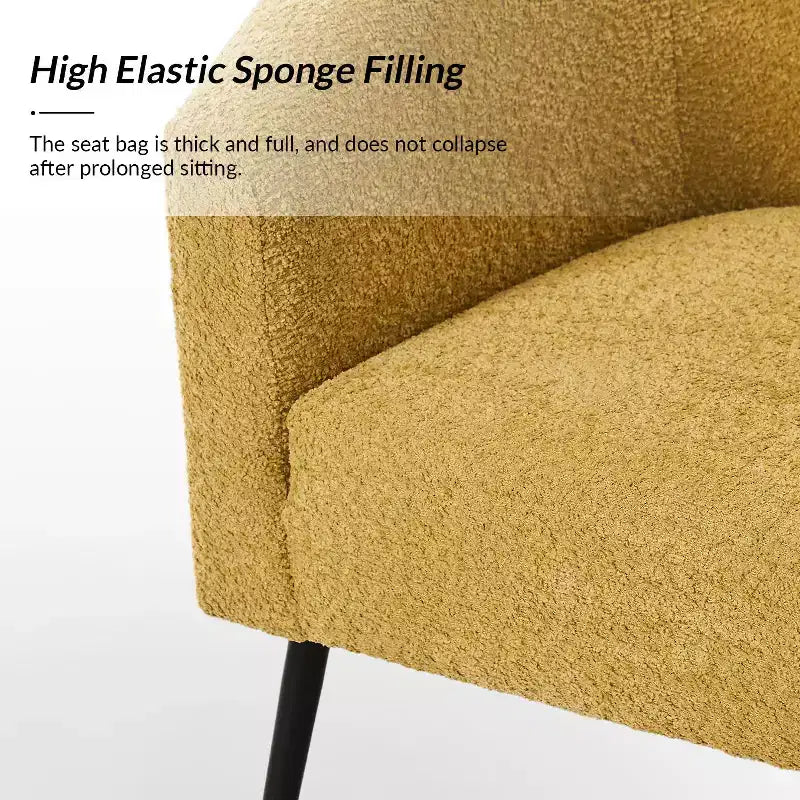 Modern Boucle Armchair with metal leg