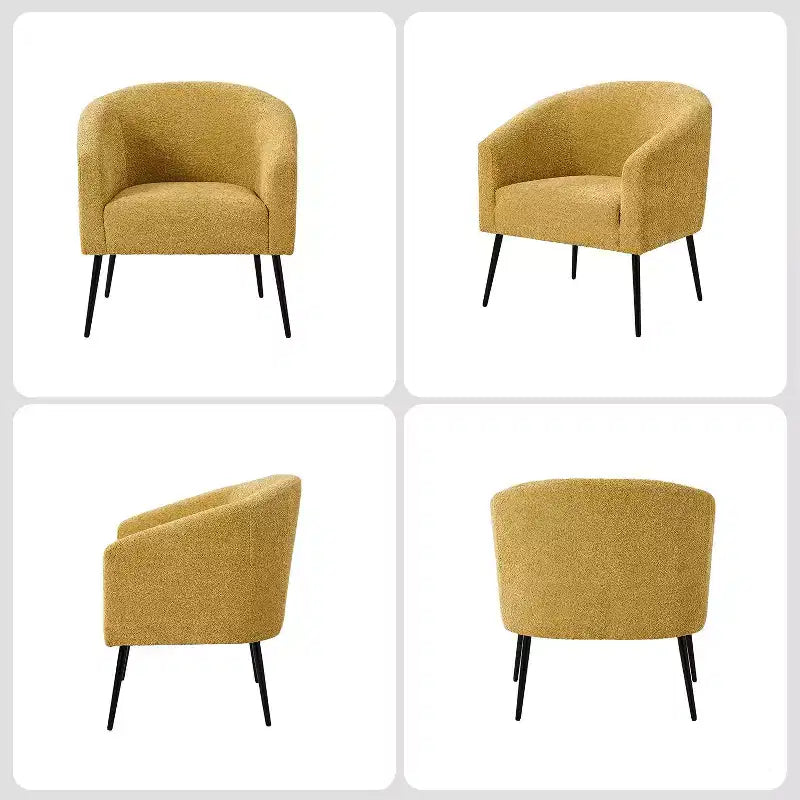Modern Boucle Armchair with metal leg