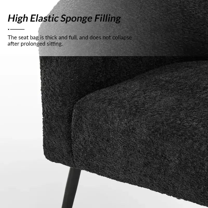 Modern Boucle Armchair with metal leg