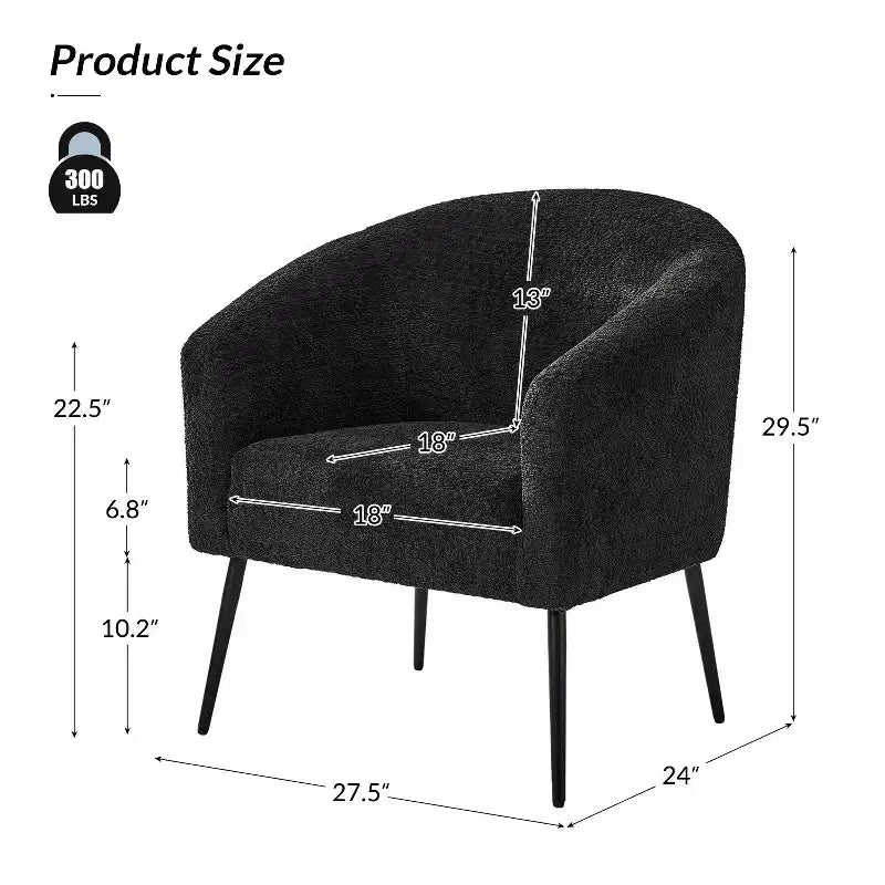 Modern Boucle Armchair with metal leg