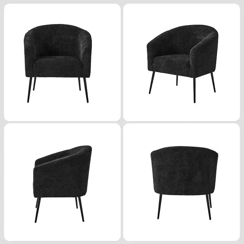 Modern Boucle Armchair with metal leg