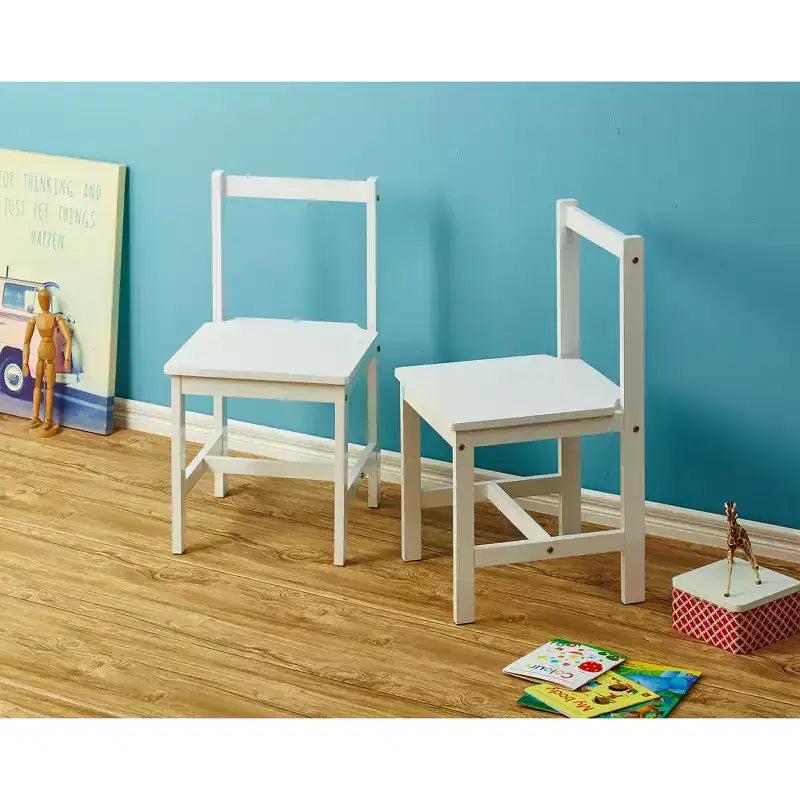 Chaise pour enfants PJ Wood avec dossier à rail supérieur et fixations serrées pour la lecture, les activités artistiques et créatives, les repas et autres activités (Lot de 2)
