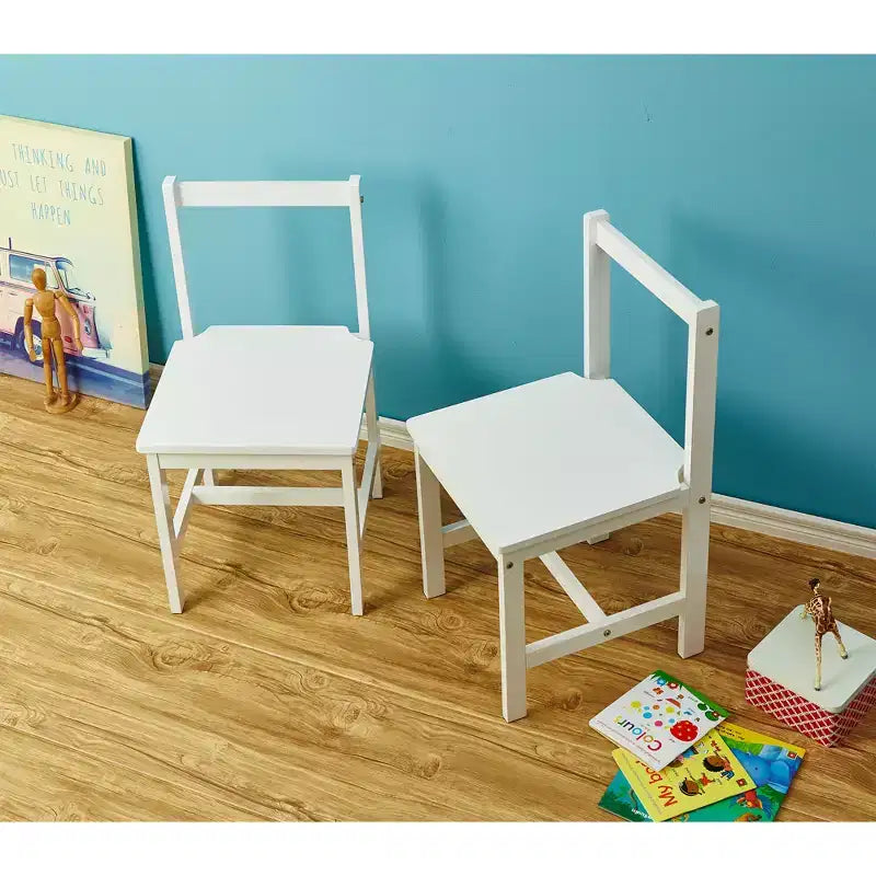 Chaise pour enfants PJ Wood avec dossier à rail supérieur et fixations serrées pour la lecture, les activités artistiques et créatives, les repas et autres activités (Lot de 2)