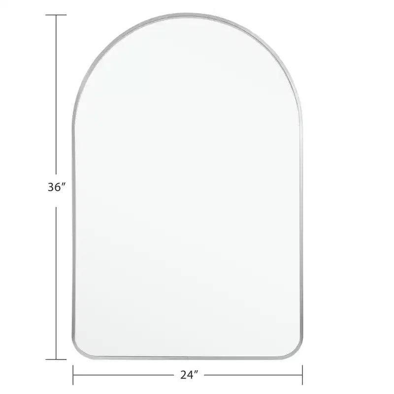Miroir mural décoratif rectangulaire simple et moderne avec dessus arrondi