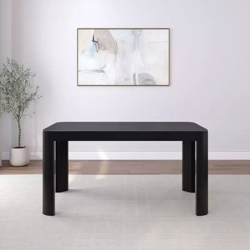 Table à manger, Table de cuisine en bois massif 60" pour 4 personnes