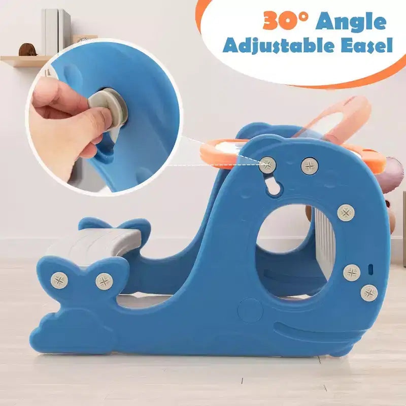 Bureau de dessin et de jeu pour enfants avec tableau blanc effaçable inclinable pour gribouiller et manger
