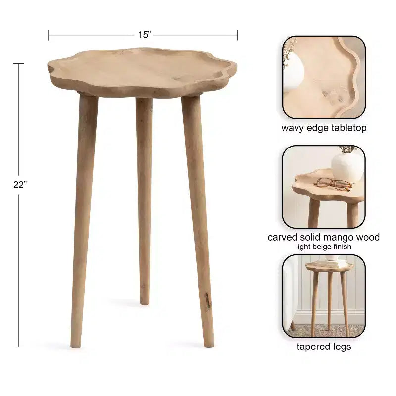 Table d'appoint en bois festonné
