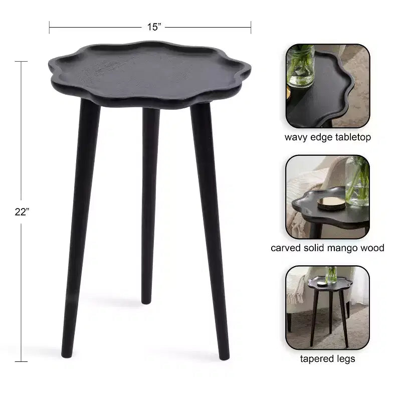 Table d'appoint en bois festonné