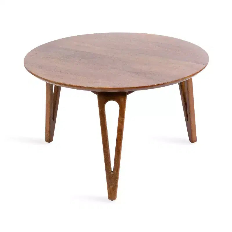 Table basse ronde, 30x30x19, Noyer Marron