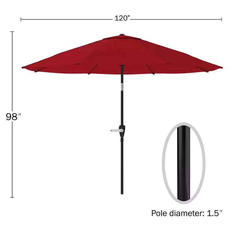 Ensemble de salle à manger d'extérieur 6 pièces Alaterre Furniture, table Weston avec parasol inclinable automatique de 3 m