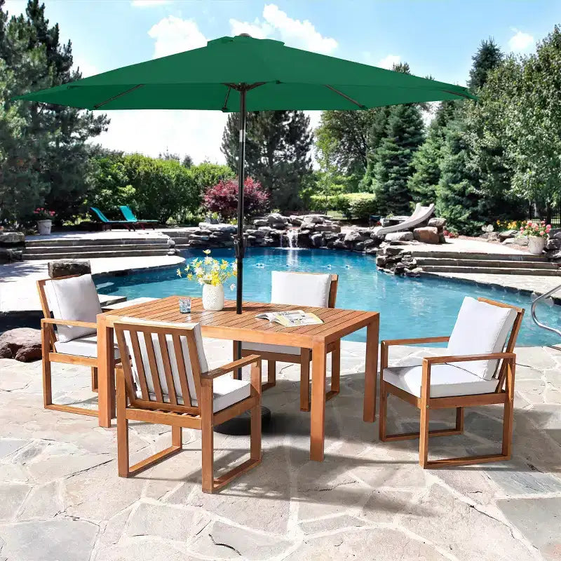 Ensemble de salle à manger d'extérieur 6 pièces Alaterre Furniture, table Weston avec parasol inclinable automatique de 3 m