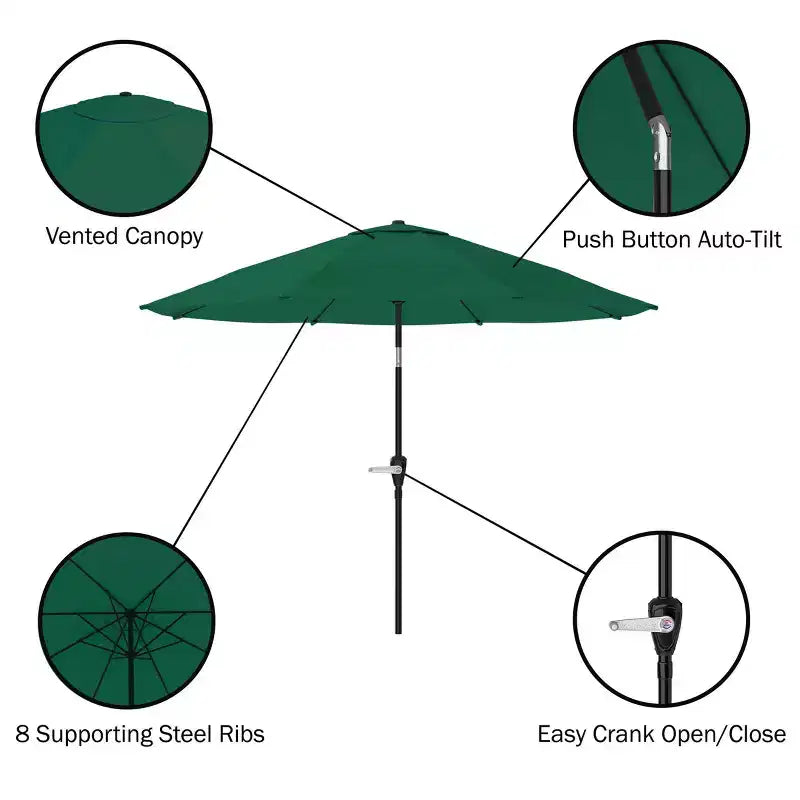 Alaterre Furniture Ensemble de salle à manger d'extérieur 8 pièces, table Weston avec parasol inclinable automatique de 3 m