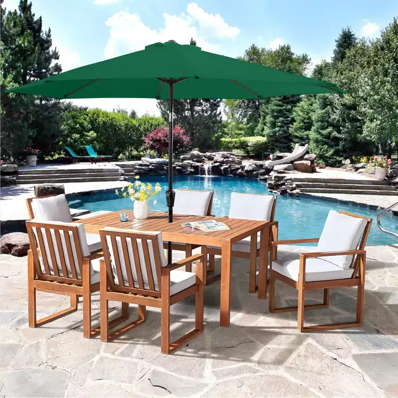 Alaterre Furniture Ensemble de salle à manger d'extérieur 8 pièces, table Weston avec parasol inclinable automatique de 3 m